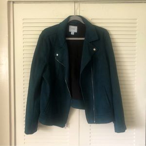 Extra Large Old Navy Teal Suede Moto Jacket